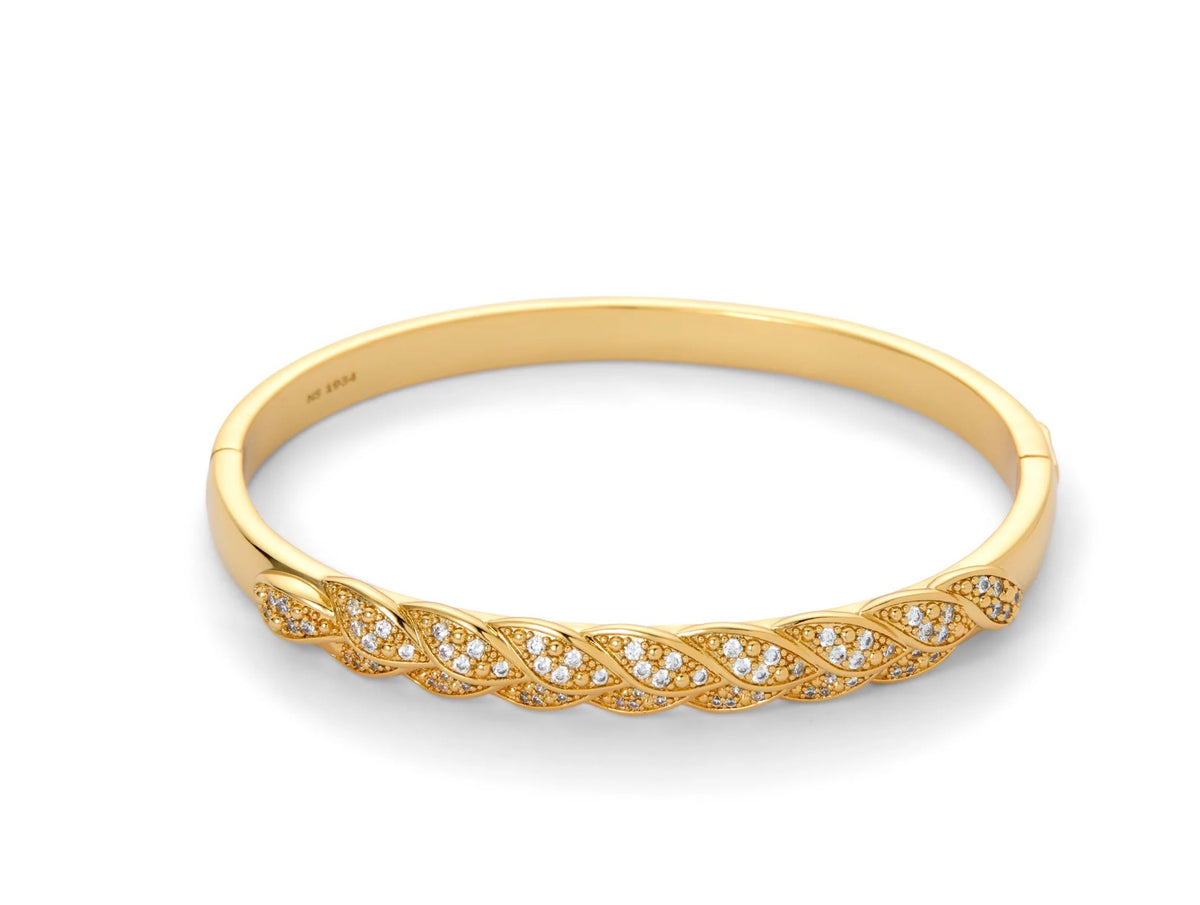 Newbridge Silverware Gold Plated Leaf Bangle/Bracelet