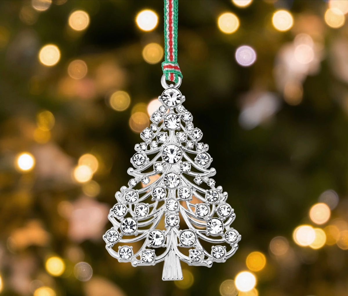 Newbridge Silverware Christmas Tree With Clear Stones Decoration