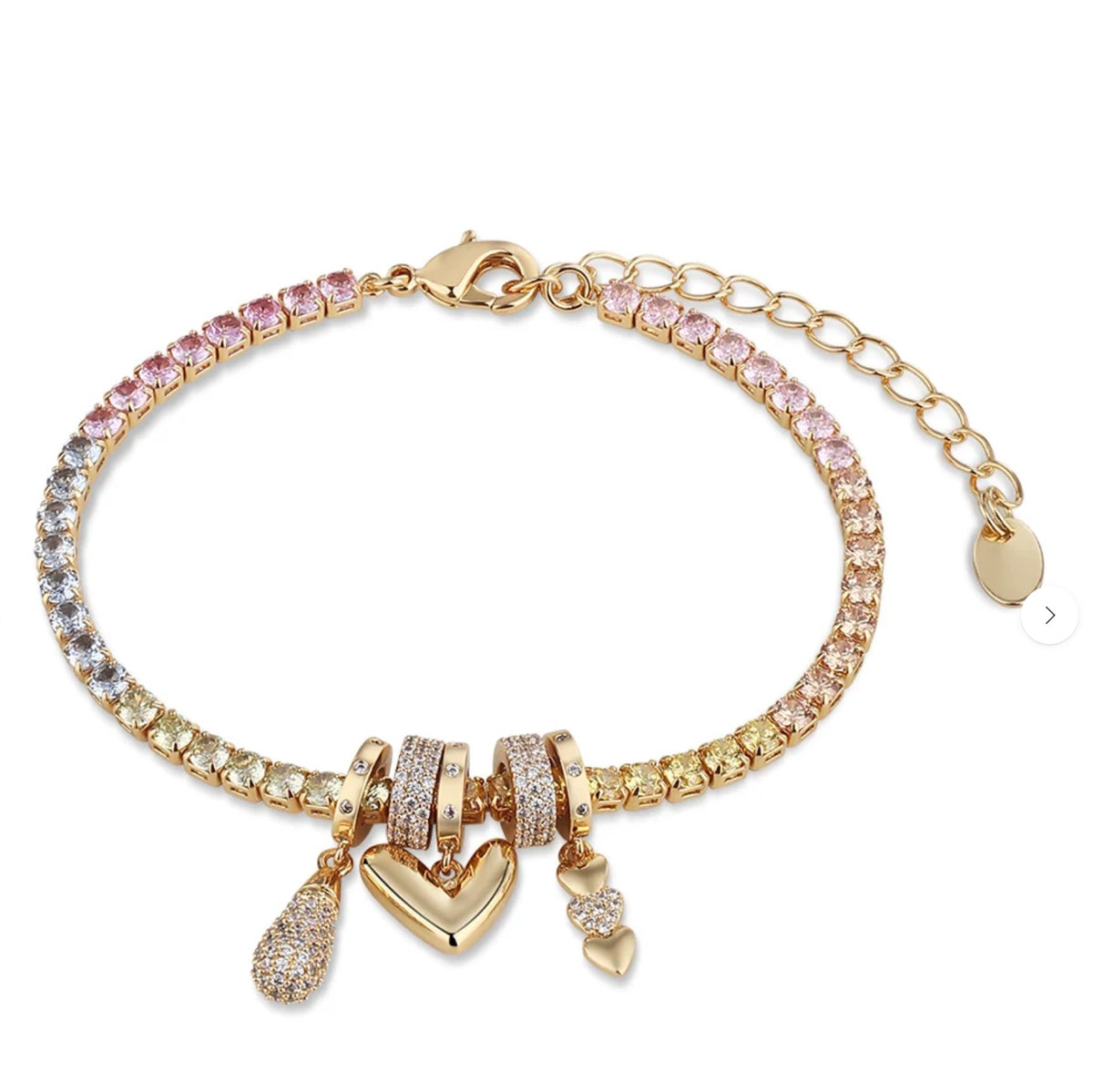 Newbridge Silverware Gold Plated Heart Charm Bracelet