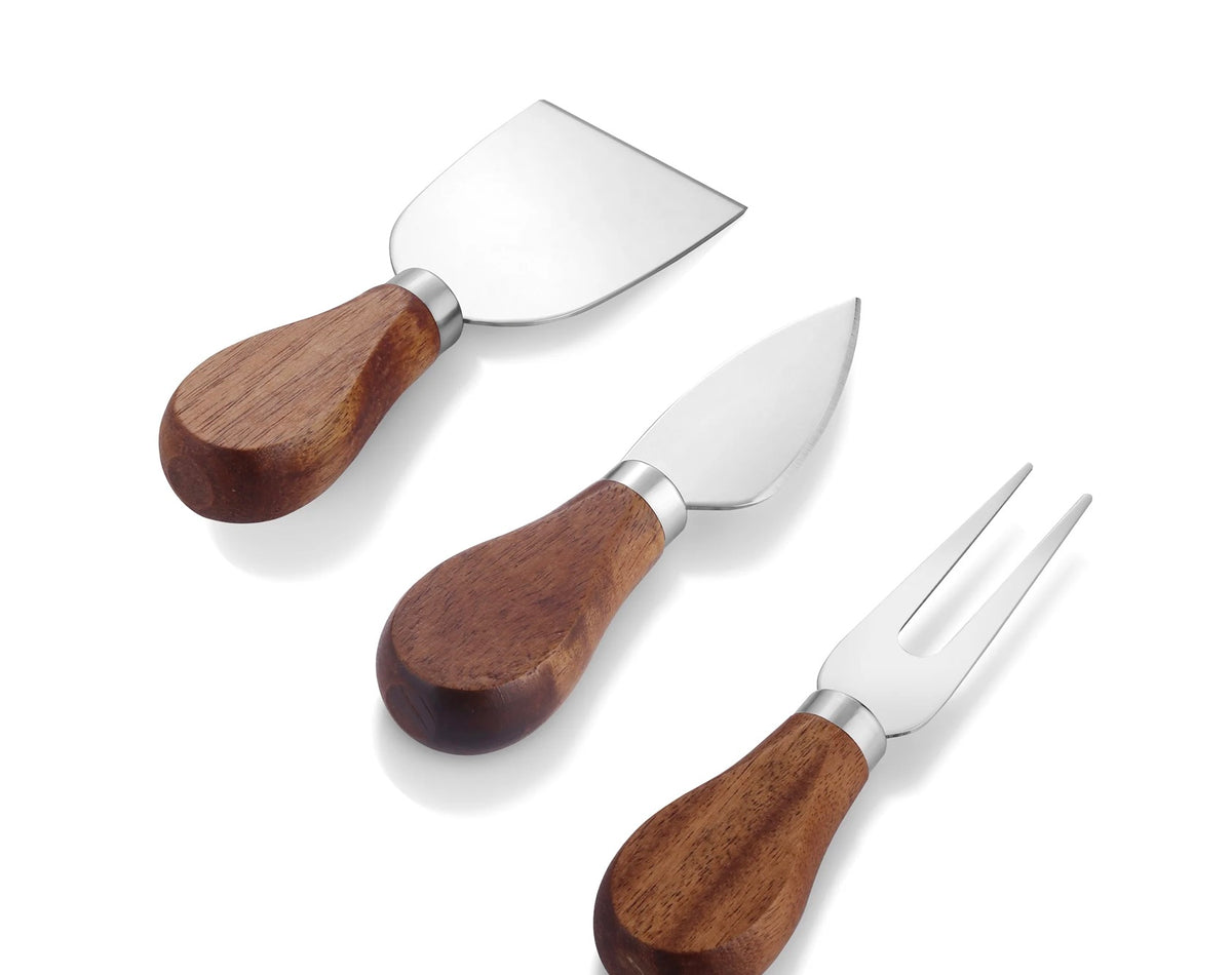 Newbridge Silverware Stainless Steel Cheese Set with Wooden Handle