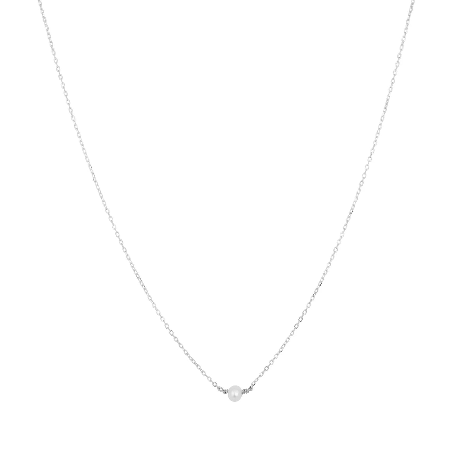 GT Single Pearl Silver Necklace