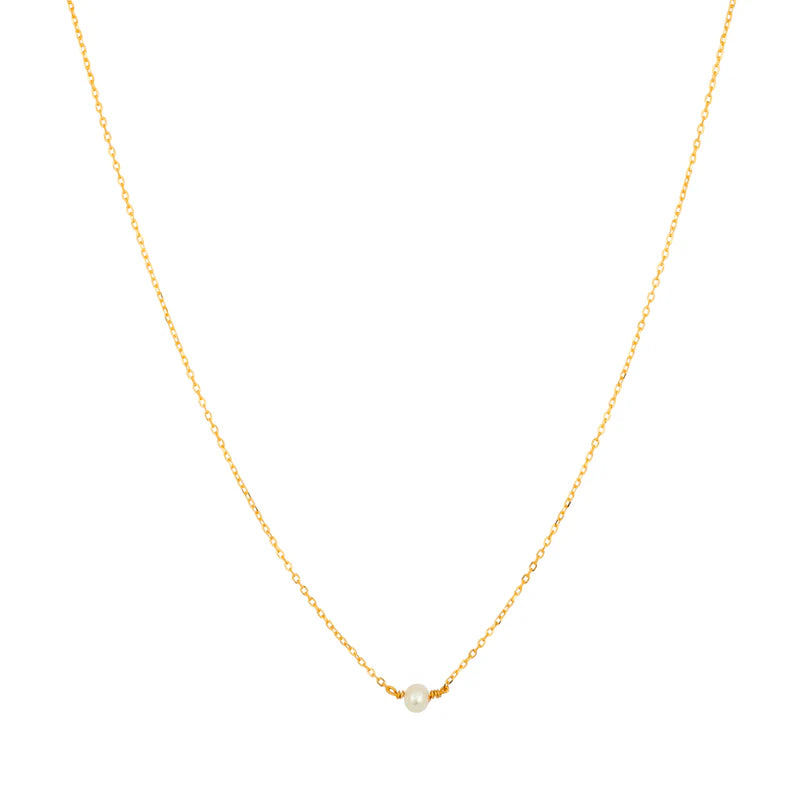 GT Single Pearl Gold Necklace