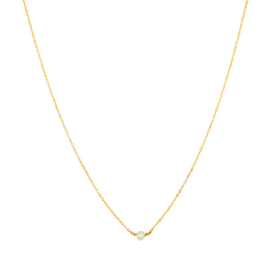 GT Single Pearl Gold Necklace
