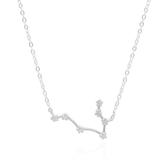 GT Gemini Zodiac Constellation Silver Necklace