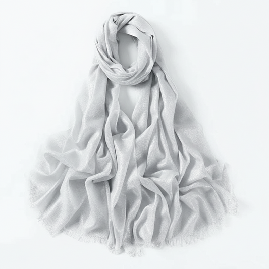 White Silver Shimmer Scarf/Wrap