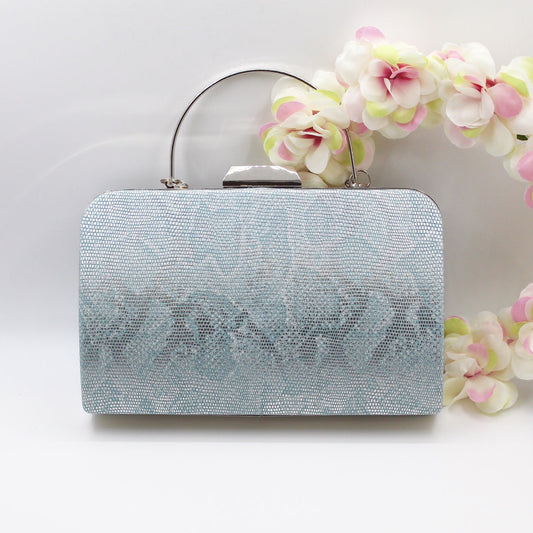 Blue Clutch Bag In Silver Trim
