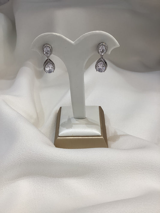 AB Silver Teardrop Earrings