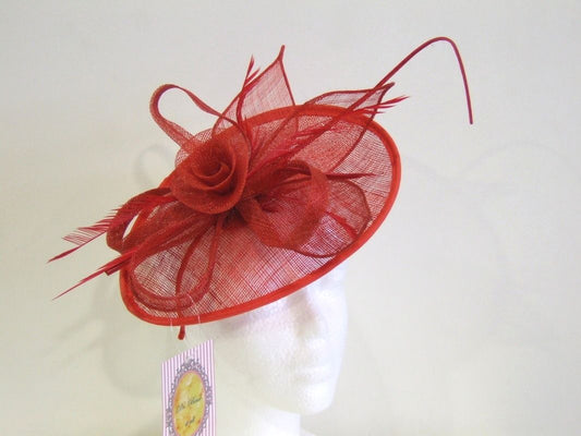 Red Bow & Feather Headpiece