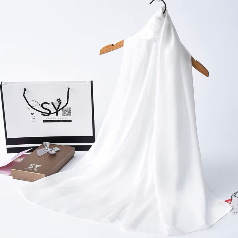 Plain Long Silk Feel Scarves