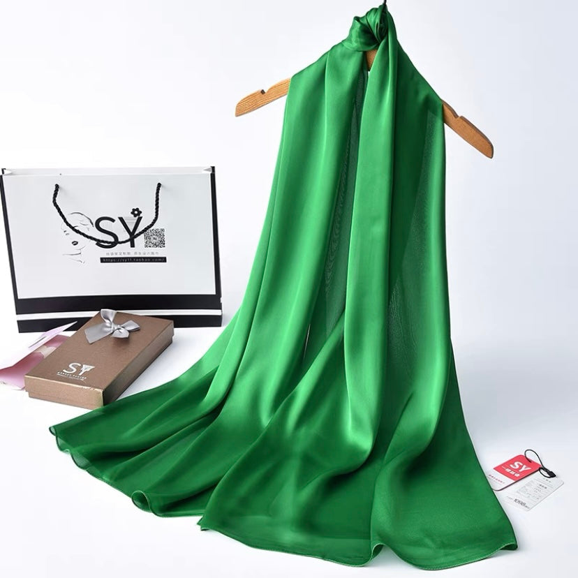 Plain Long Silk Feel Scarves