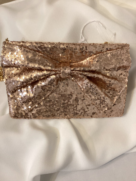 Ginny Large Bow Glitter Clutch Bag
