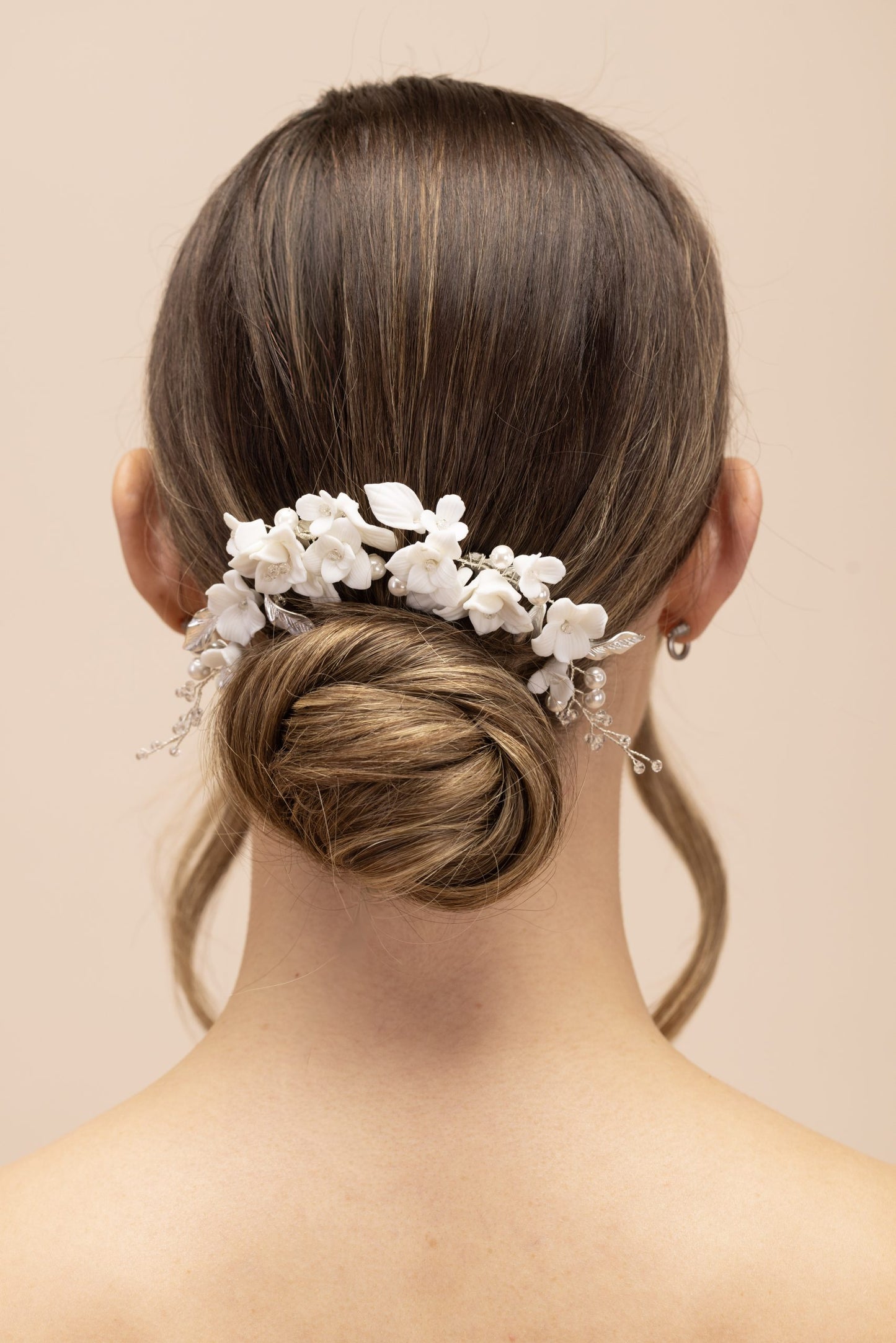 Perfect Bridal Ceramic Flower Combs~One Pair