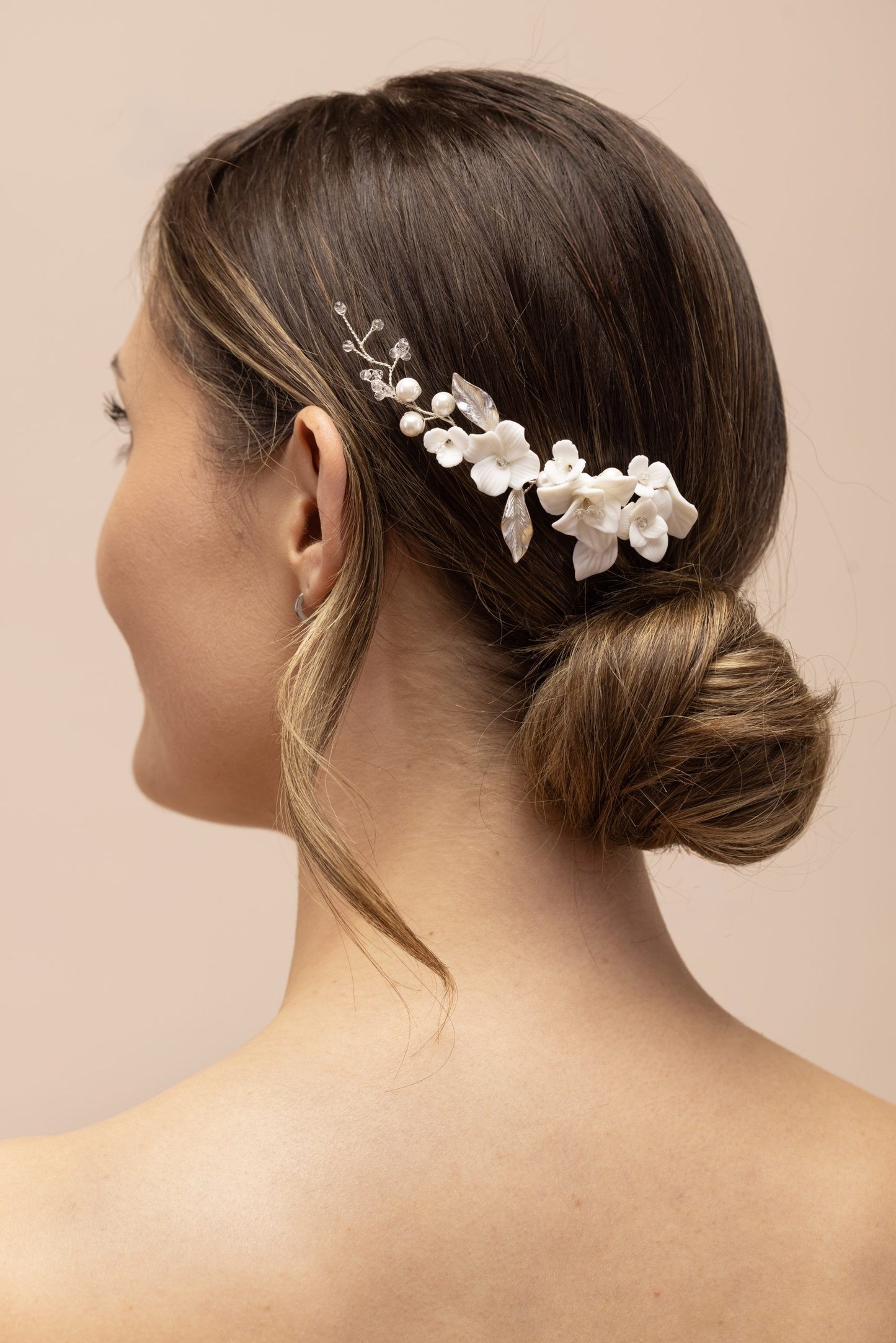 Perfect Bridal Ceramic Flower Combs~One Pair