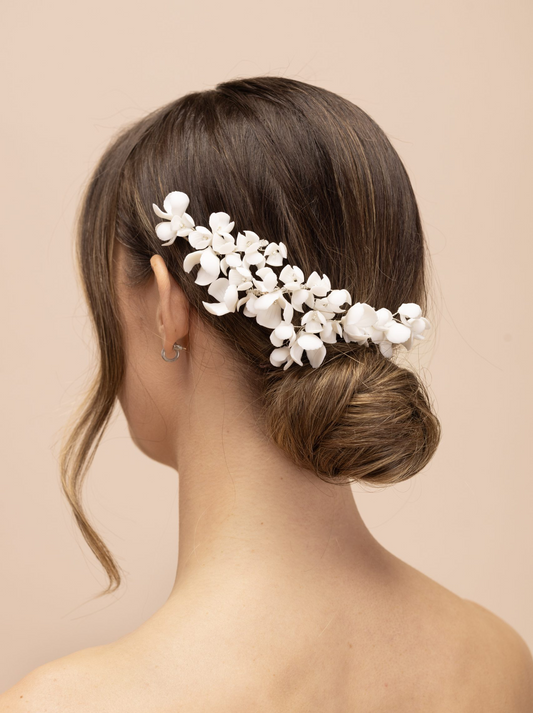 Perfect Bridal Ceramic Flower Combs~Five Piece
