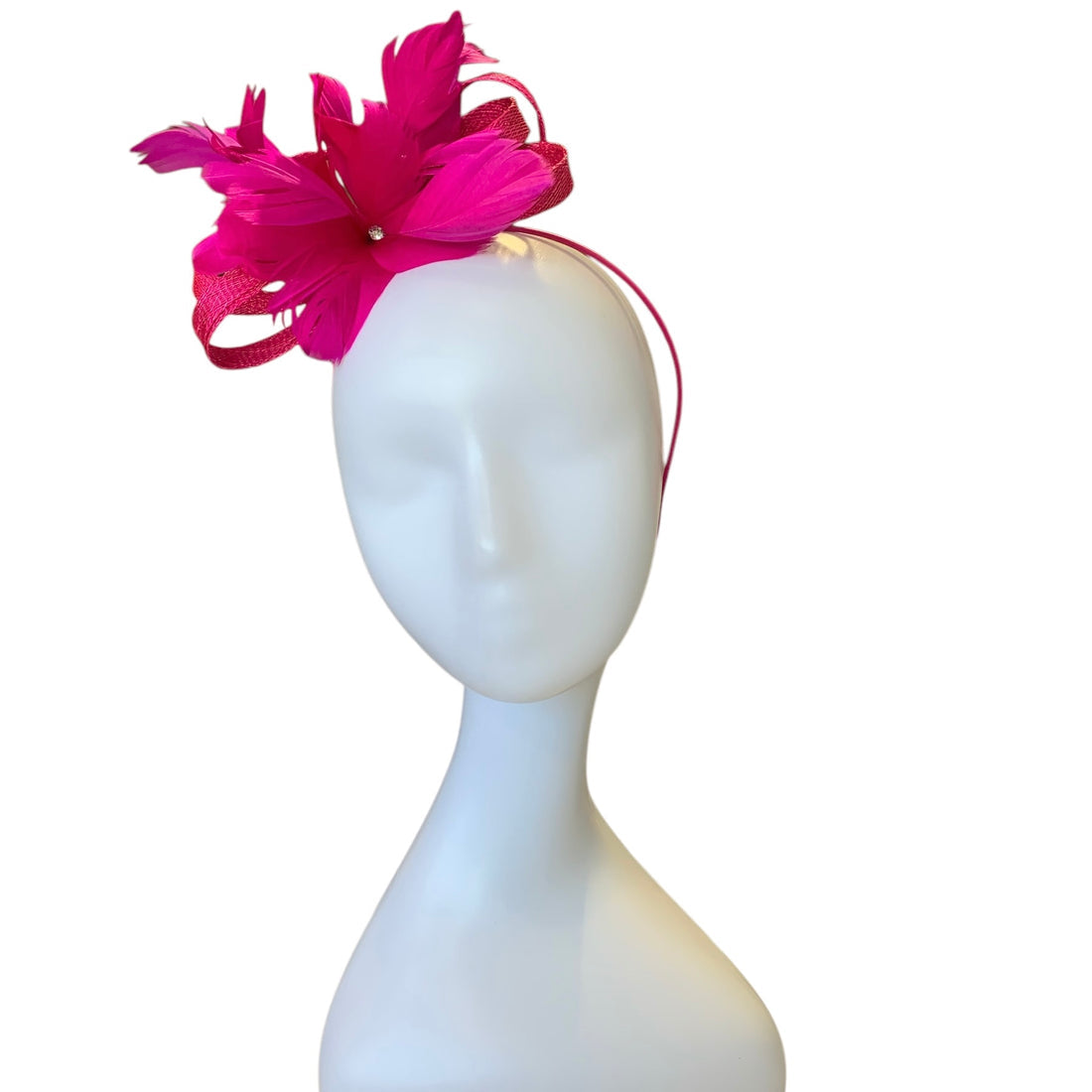 Magenta Feather Fascinator~D34