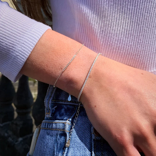 Sterling Silver Half Tennis CZ Bracelet