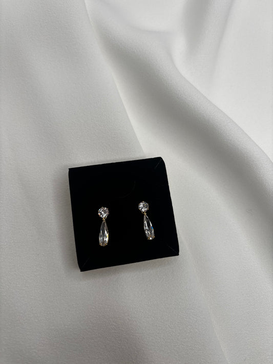 Gold & Silver Clear Crystal Earrings