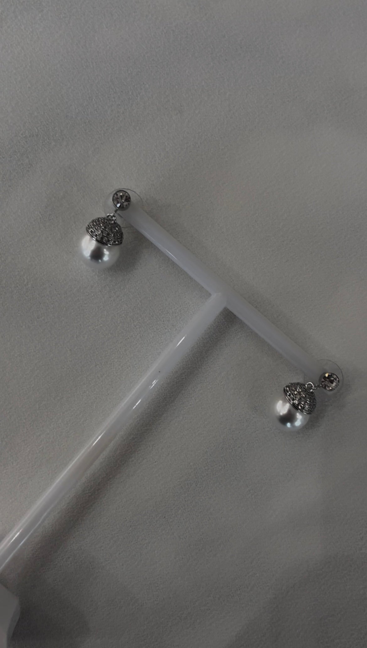 Pearl and silver earrings
