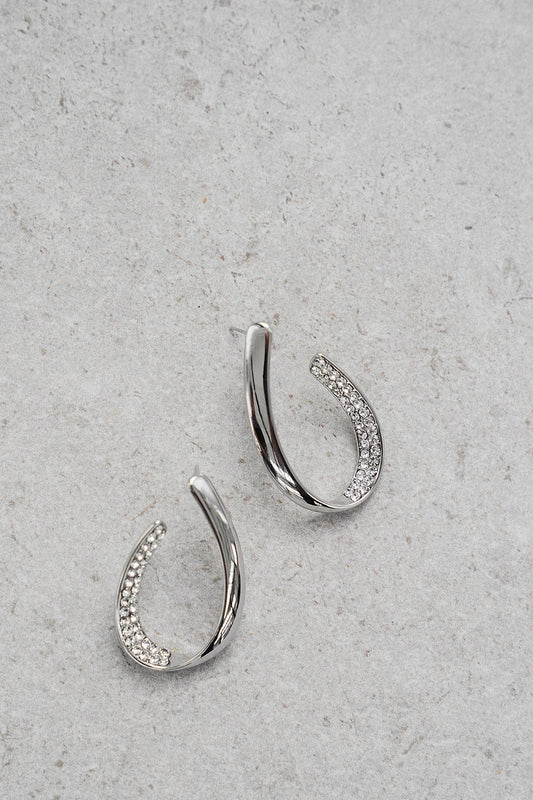 Jade Oi Allegra WG Hoop Rhinestone Earrings