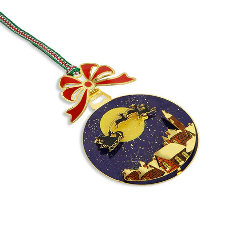 Newbridge Silverware Gold Plated Santa Sleigh Xmas Tree Decoration