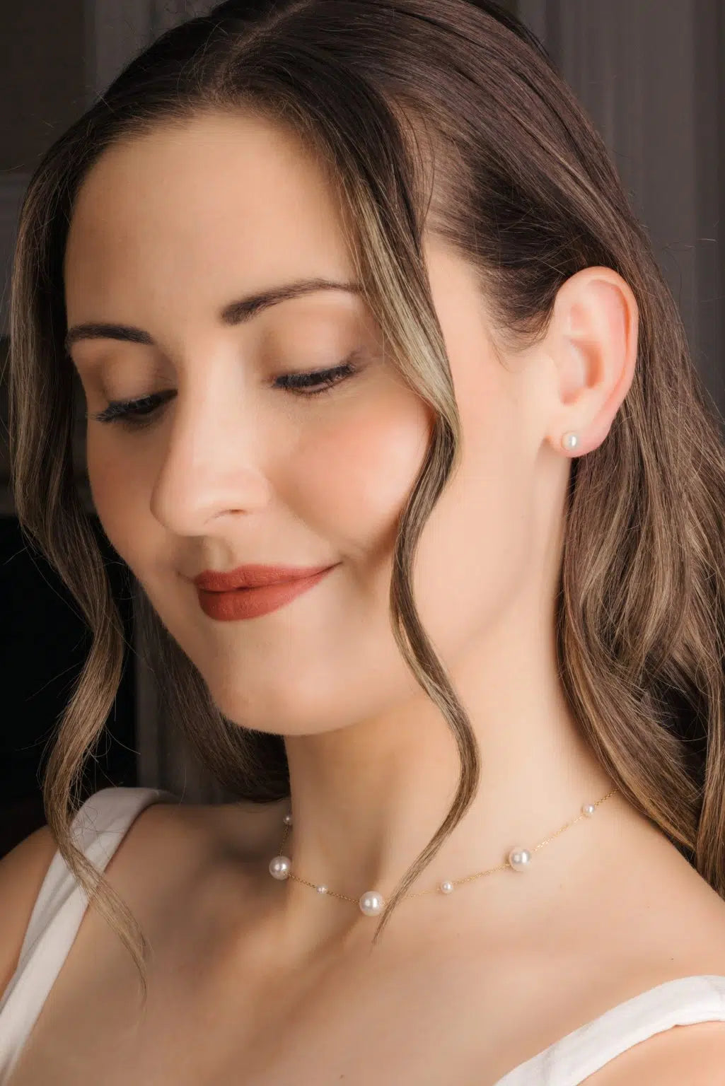 Perfect Bridal Company Miami Pearl & Gold Back Drop Necklace