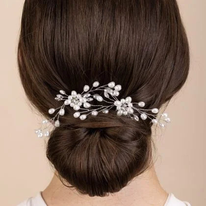 Perfect Bridal Headpiece Two Piece Flower Pin Set