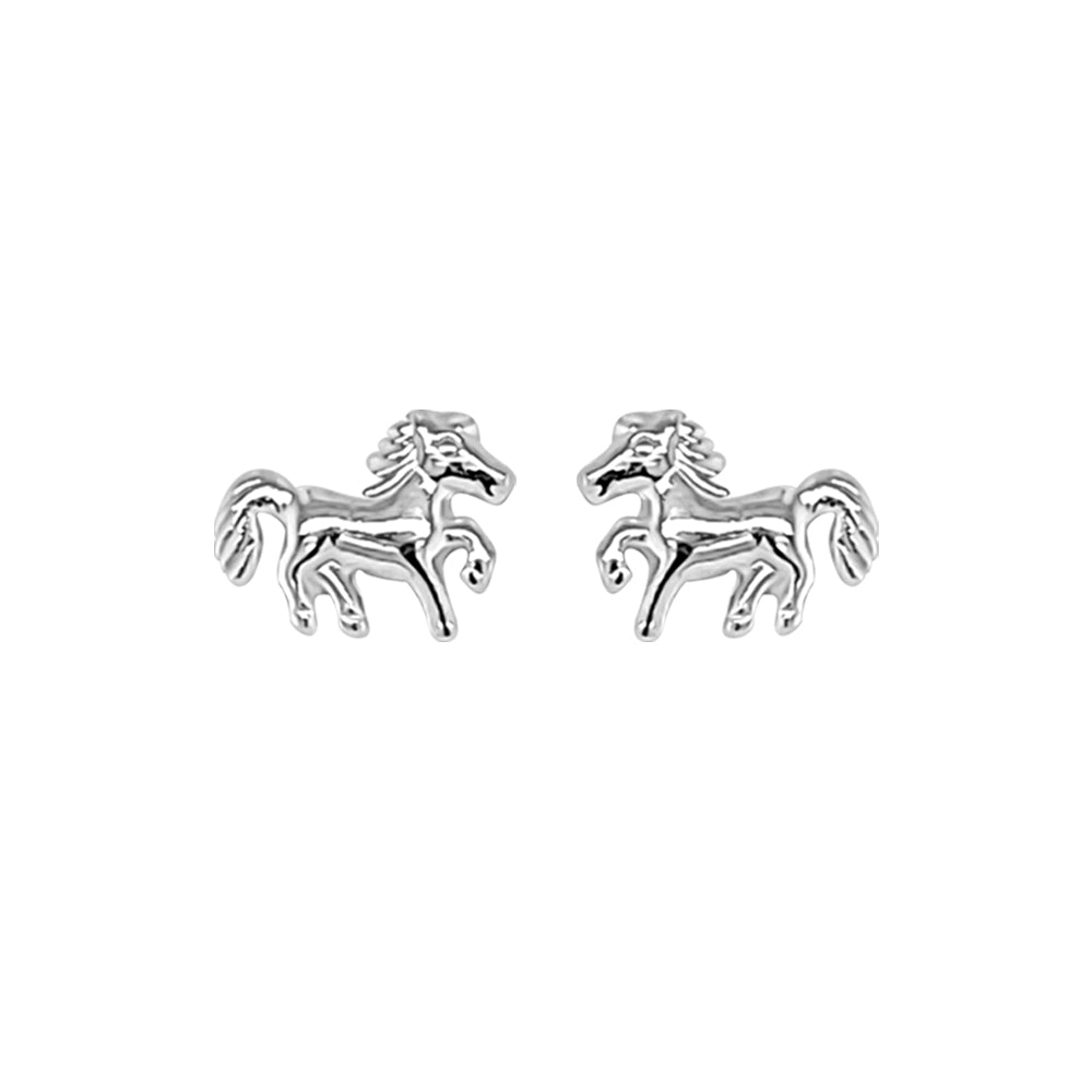 EV-Childs Horse Stud Silver Earrings