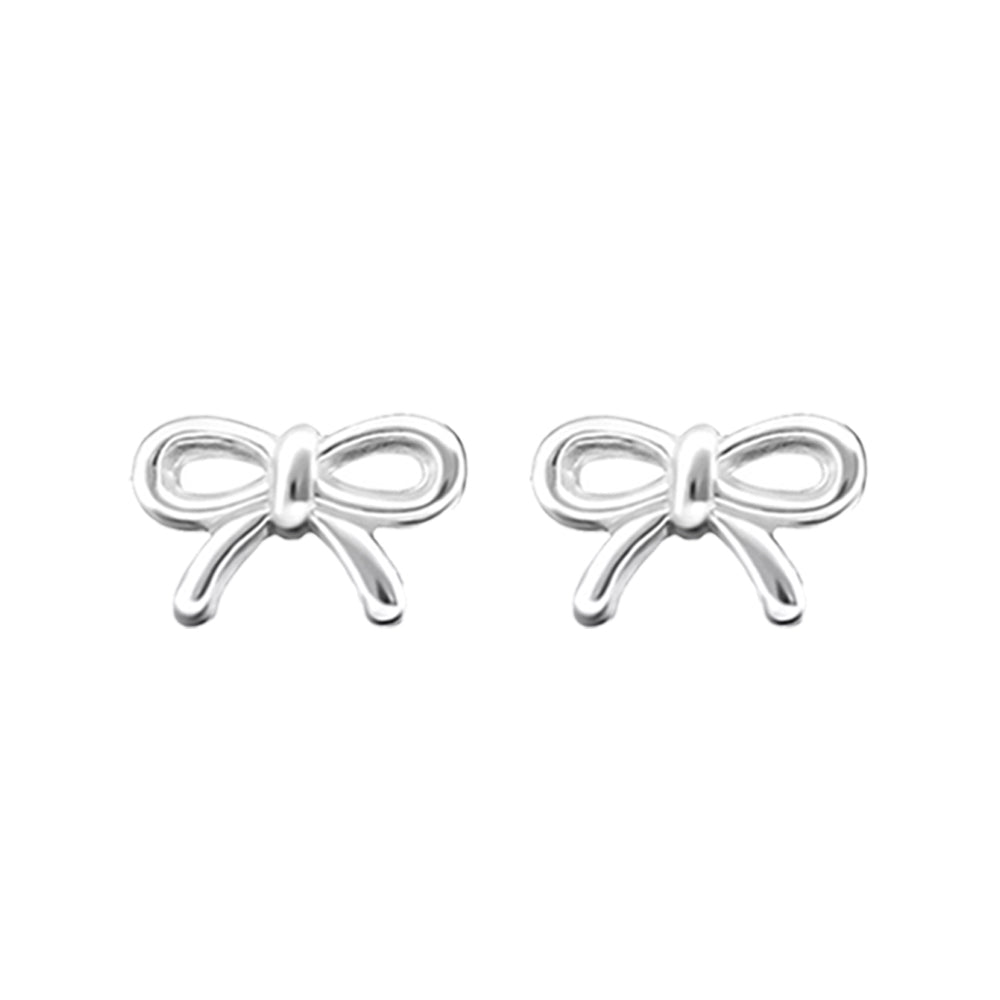 EV-Childs Bow Stud Silver Earrings