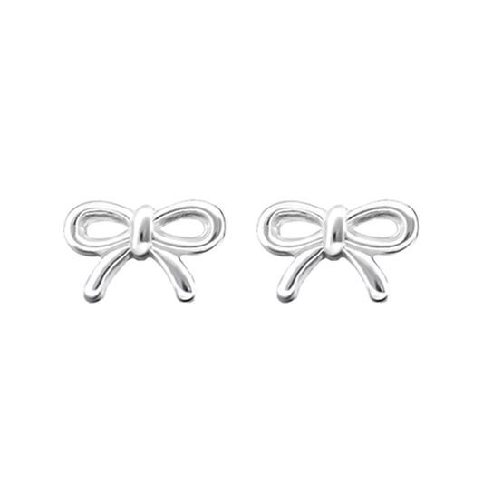EV-Childs Bow Stud Silver Earrings