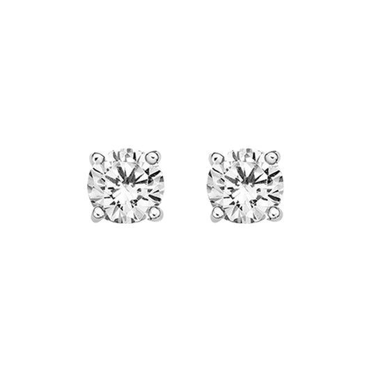 EV-Childs Four Claw CZ Stud Silver Earrings