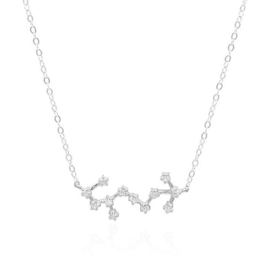 GT Scorpio Zodiac Constellation Silver Necklace