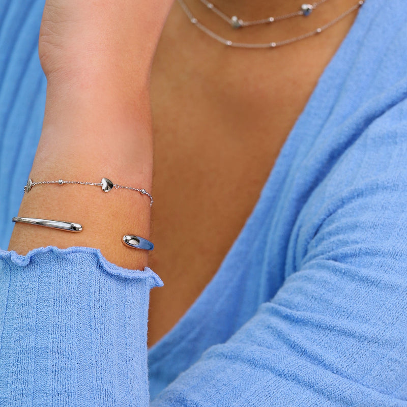 GT Water Drop Silver Bangle