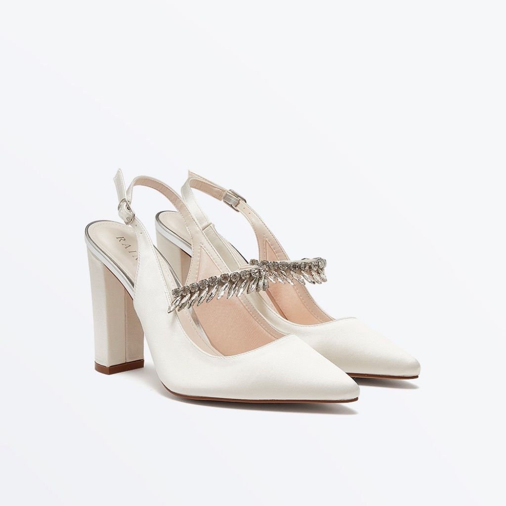 Rainbow Club Freya WF Sparkly Slingback Block Heel Bridal Shoes