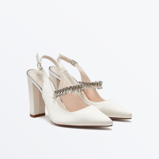 Rainbow Club Freya WF Sparkly Slingback Block Heel Bridal Shoes