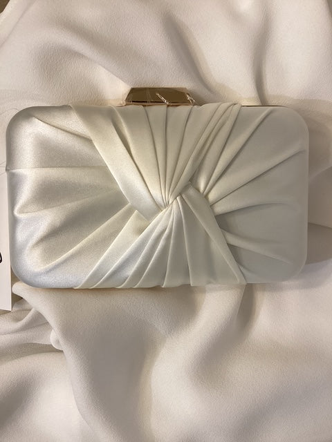 Marie Ivory Twist Front Box Clutch Bag
