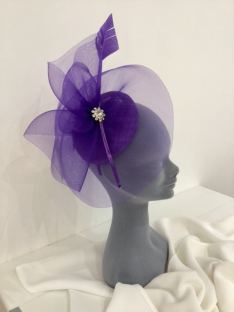 Stella Fascinator/Headpiece In Purple
