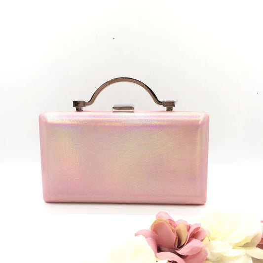 Pink Handbag With Silver Trim