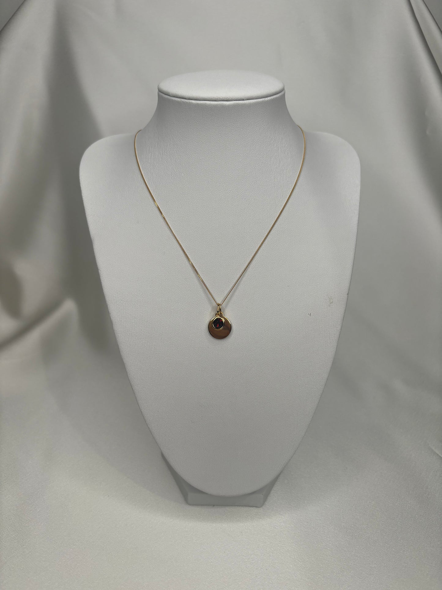 GKO Gold & Crystal Birthstone Charm incl Chain Ruby (July)