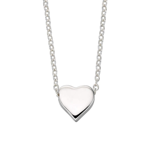 Sterling Silver Engravable Heart Necklace GKO