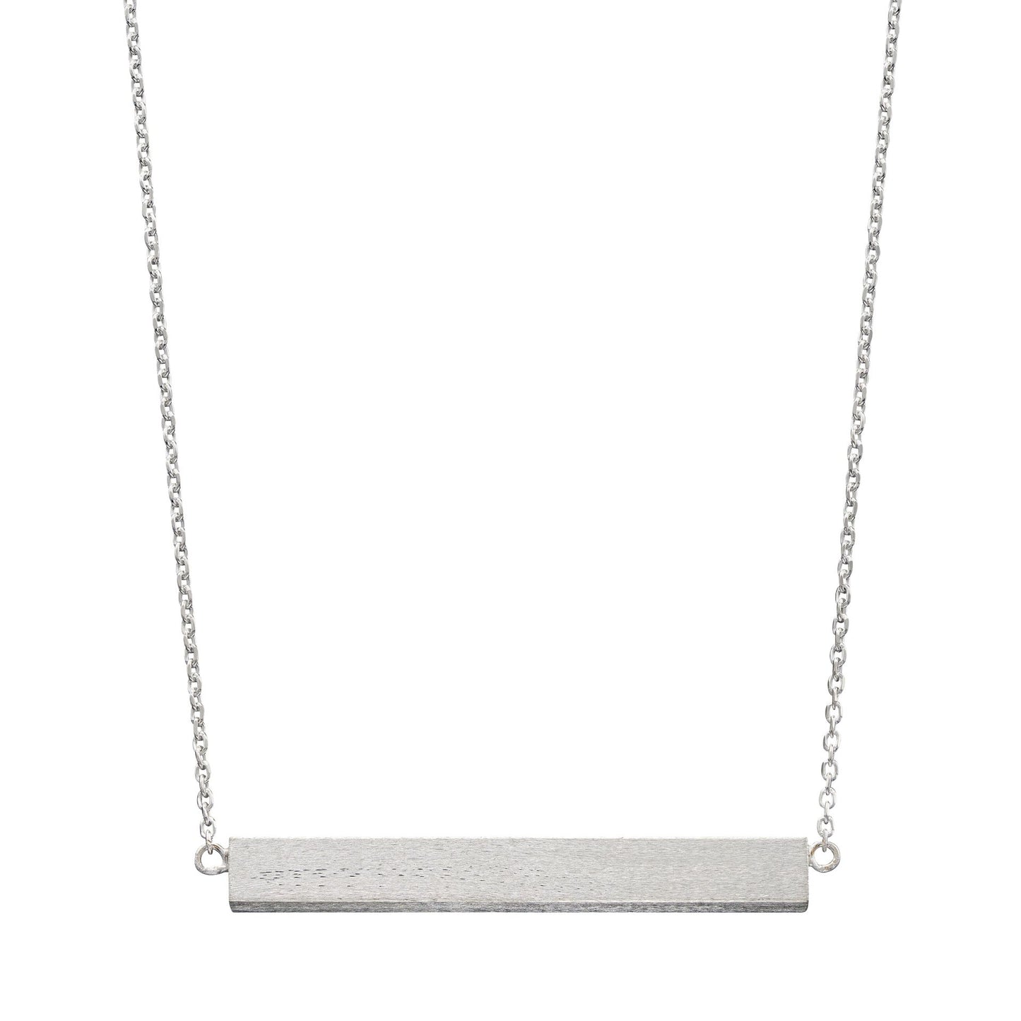 GKO Sterling Silver Engravable Satin finish Bar and Chain