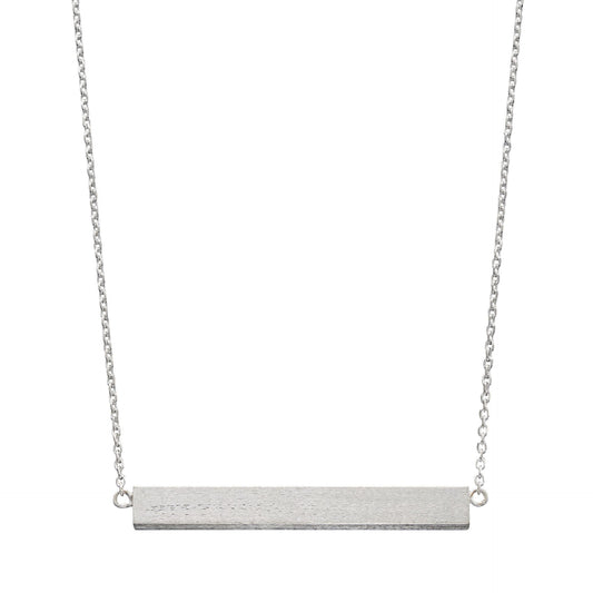 Sterling Silver Engravable Satin finish Bar and Chain GKO