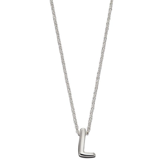 GKO Letter L Sterling Silver Sliding Pendant and Chain