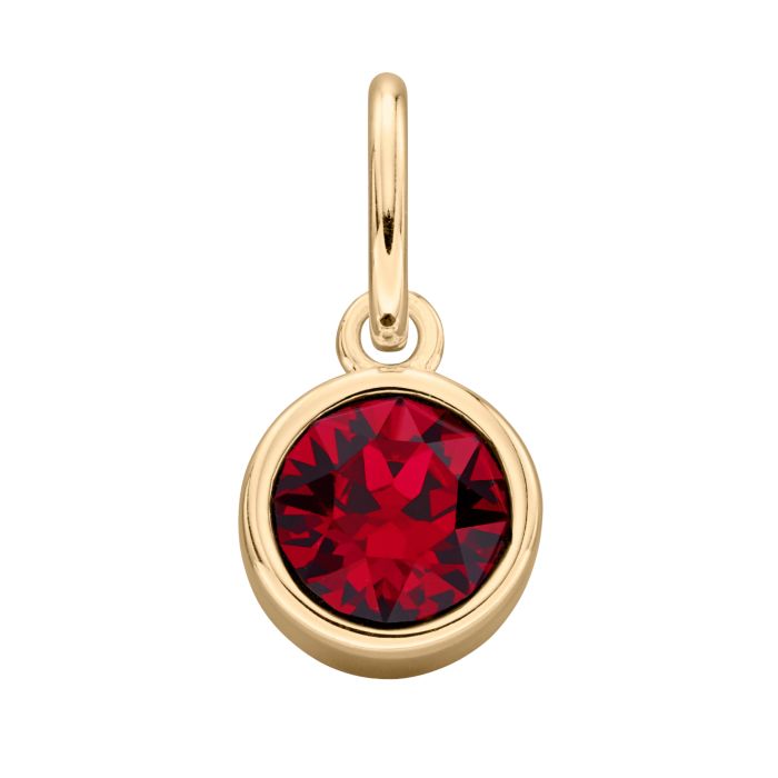 GKO Gold & Crystal Birthstone Charm incl Chain Ruby (July)