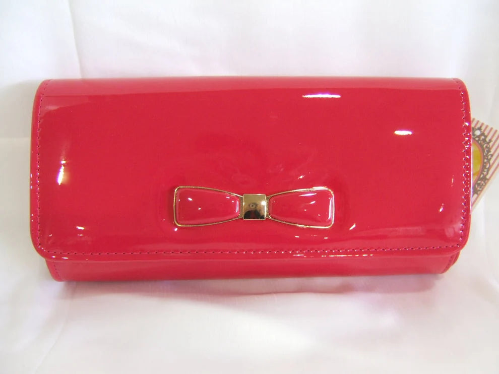 Raspberry Patent Clutch Bag