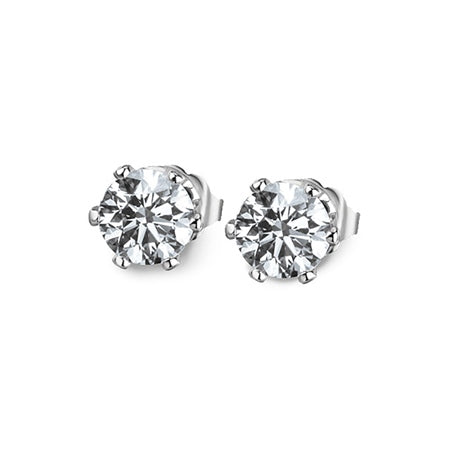 Newbridge Silverware Stud Earrings Round Clear