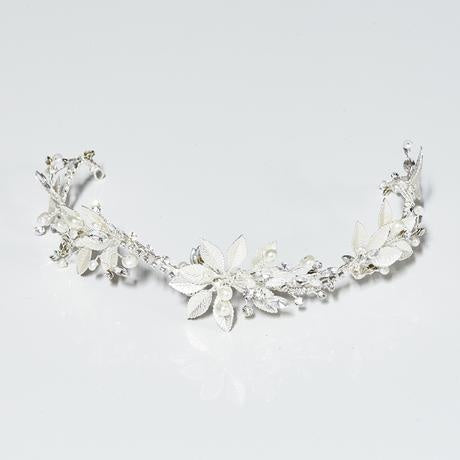 Azure Helen Crown Silver Wedding Headpiece - everly-acbf