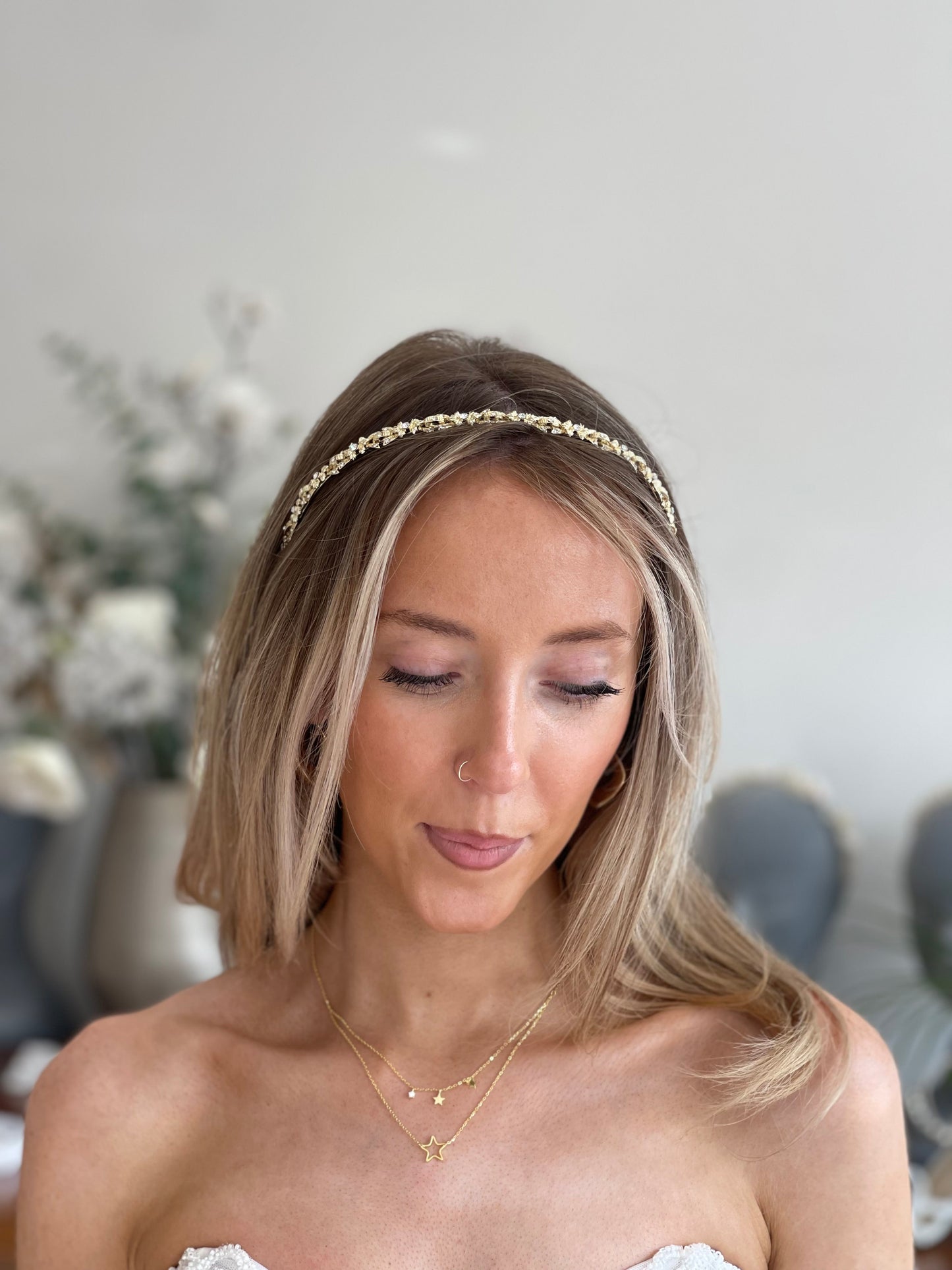 Poirier BB-722 Gold Rhinestone Tiara