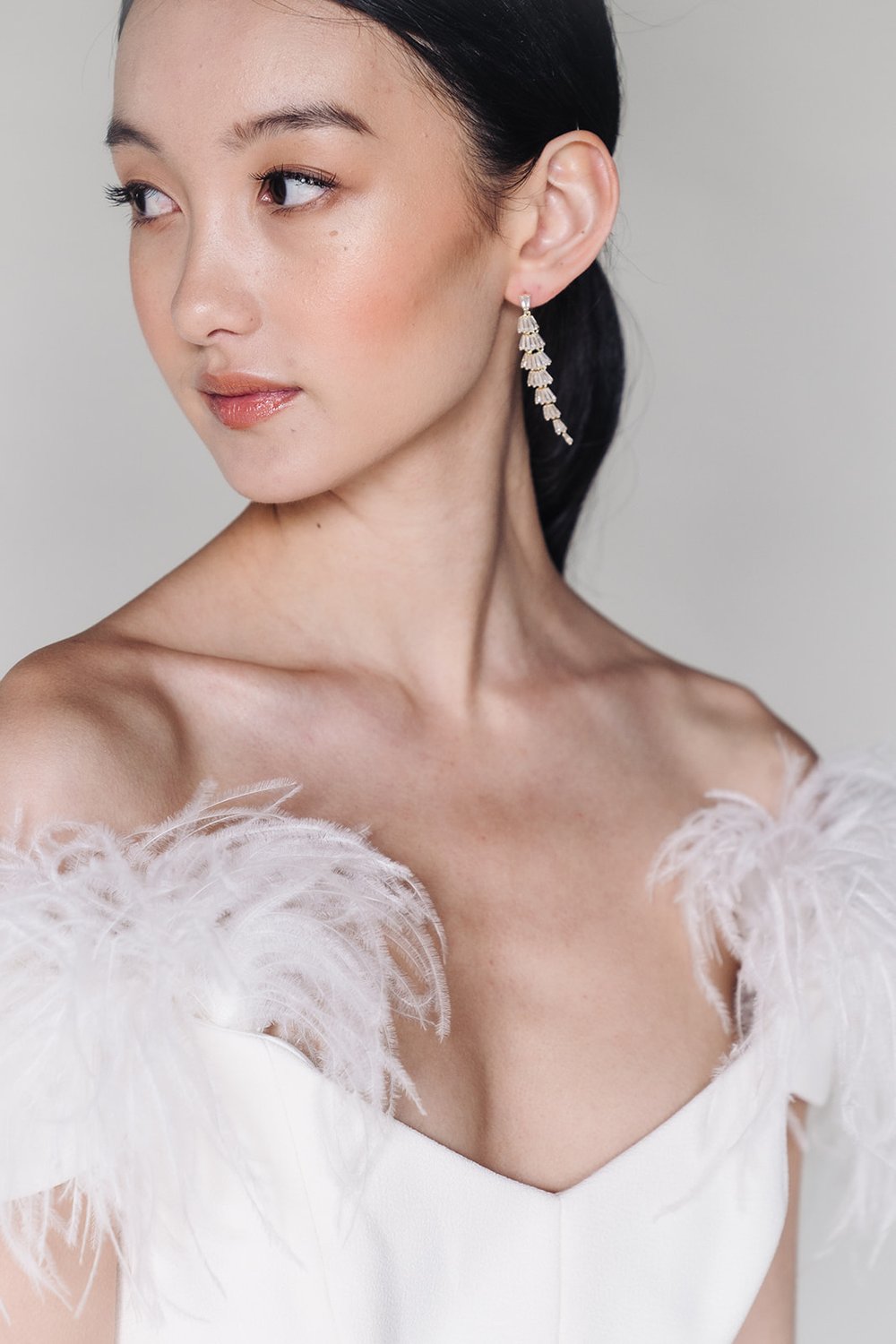 Jade Oi Selah | 18K Gold Crystal Chandelier Drop Bridal Earrings