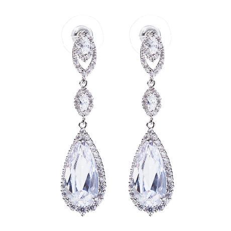 Azure Long Luxe Bridal Earrings - everly-acbf