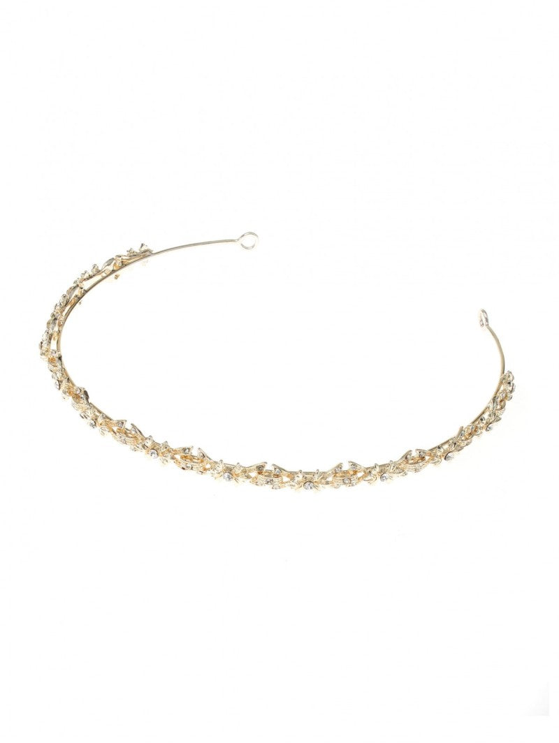 Poirier BB-722 Gold Rhinestone Tiara